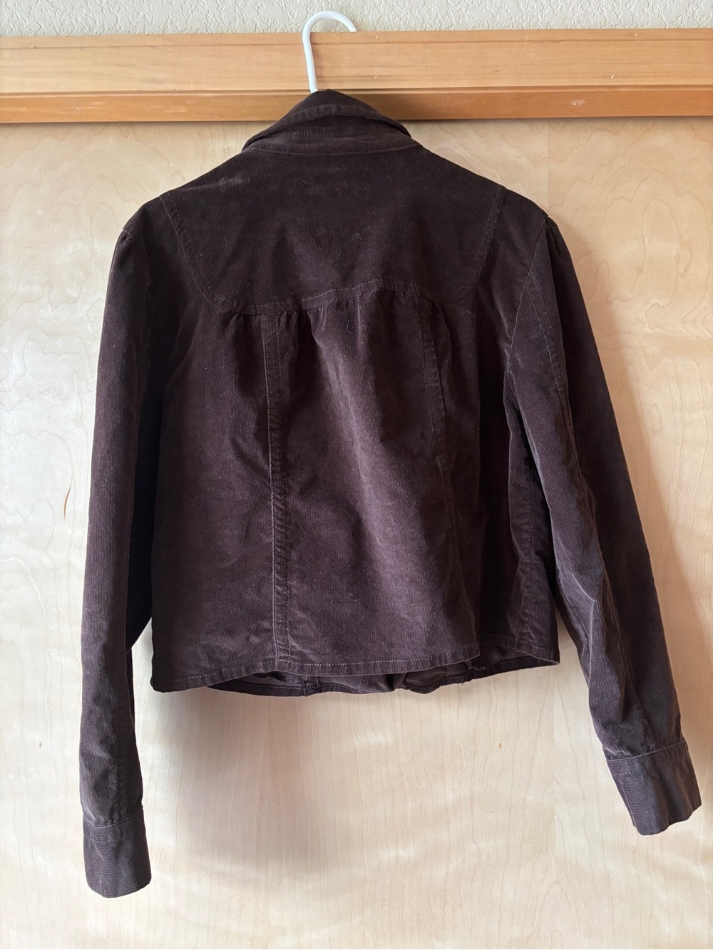 Women's Dark Brown Suede Button-Front Jacket - Picture 2 of 3